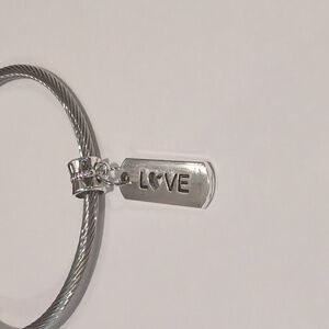Silver Love Dangle Charm‎ for Pandora Style Bracelet